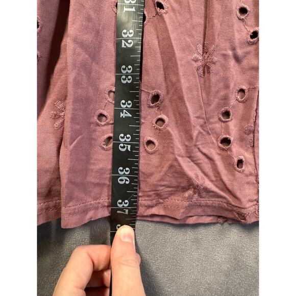 Torrid Mini Challis Eyelet Dress Women’s Size 4X Plus Rose Taupe Bell Sleeve NEW - Picture 6 of 16